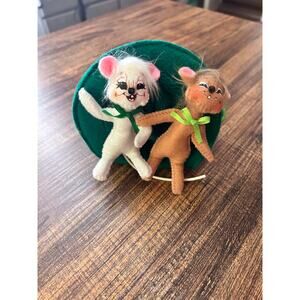 ANNALEE 2014 Vintage - St. Patrick’s Day “Irish Hat Mice” Figurines